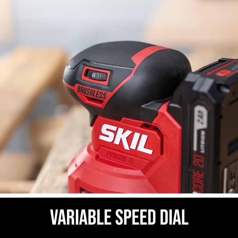 SKIL PWR CORE 20V Brushless Random Orbital Sander Kit Including