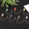 PATIKIL Gem Hanging Chain Brooch Pins, 2 Pcs Rhinestone Men's