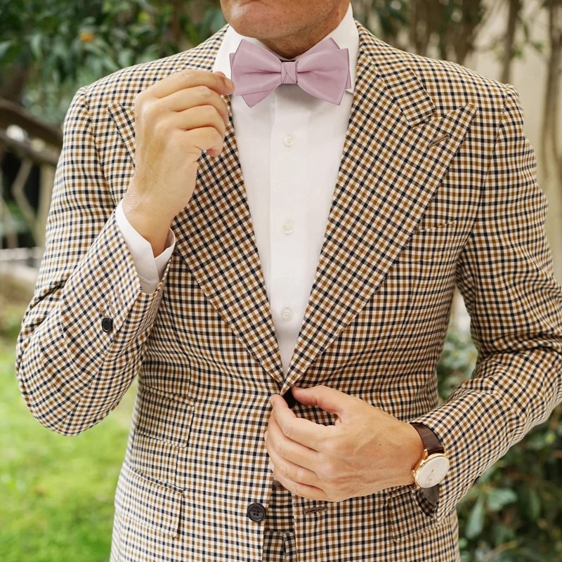 HOULIFE Bow Tie Men's Set - Adjustable Satin Polyester Bow