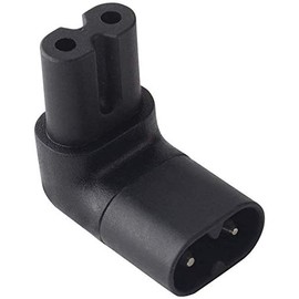 Figure 8 IEC 320 C7 to C8 90 Degree Up and Down Right Angle Right Angle AC Adapter Extension 1 PCS S(Black)