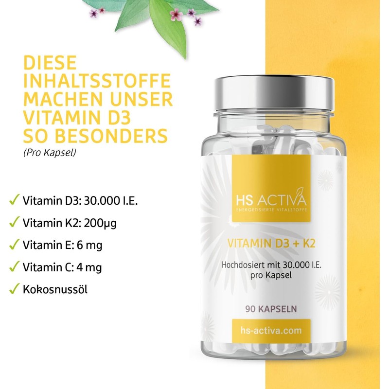 HS ACTIVA Vitamin D3 K2 High Dose - Vitamin D3