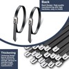 Duthcbw 100PCS 11.8" Black Epoxy Coated Metal Zip Ties, Heavy