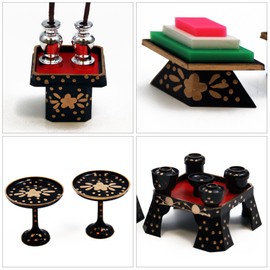 Osaka Choseido Hinamatsuri Doll Props Compact Name Engraved Wooden Card Bonus Bonus Set