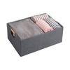 Fabric Storage Bin 3 Pack Foldable Cotton Linen Storage Basket