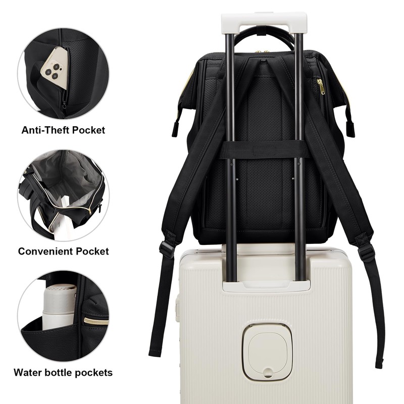 Kah&Kee Leather Backpack for Women and Men 15-inch Laptop Bag