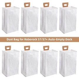 8 Pack Dust Bag for Roborock S7 / S7+ Vacuum Cleaner Auto-Empty Dock, 3L Large Capacity Replacement Bag