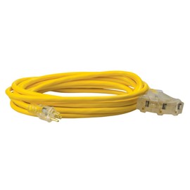Coleman Cable 41878802 Multi Outlet Extension Cord, 25 Feet, Yellow