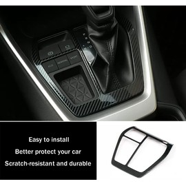 Car Accessories Fit for Toyota RAV4 2019-2022 2023 2024 Gear Shift Box Panel Cover Trim Stainless Steel (Carbon Fiber Style) 1 PC