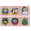 Counted Cross Stitch Kit on Plastic Canvas with Christmas coasters.
