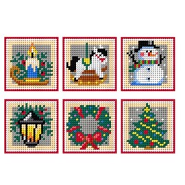 Counted Cross Stitch Kit on Plastic Canvas with Christmas coasters. Gorgeous Ornament 4.33x4.33 inches 161CS. Wonderful for Embroidery & Craft Amateurs
