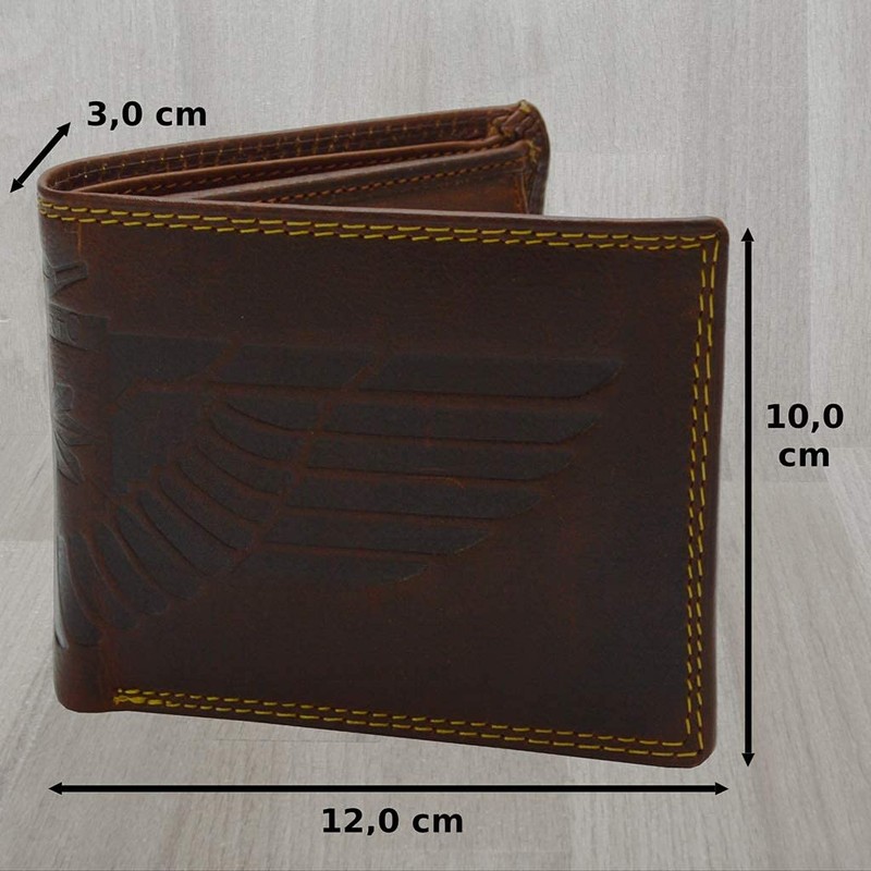 flevado Wild Adler Biker Wallet Full Leather Men's RFID Protection