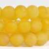 Frosted Yellow Agate Gemstone 10mm Round Beads Stretch Bracelet 7