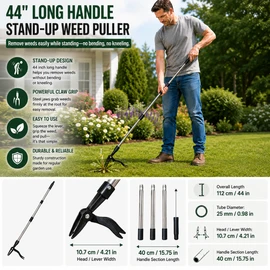 Stand Up Weed Puller for Garden Weeding – 44-Inch Adjustable 4-Claw Design for Lawn, Yard and Garden Care