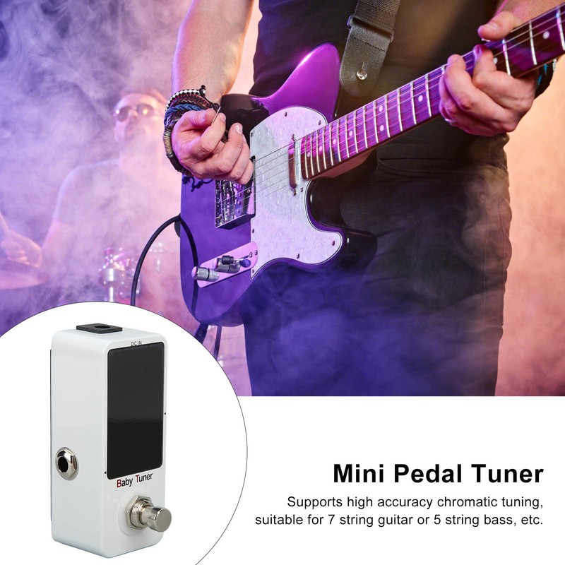 Mini Pedal Tuner Monoblock Chromatic Tuning Effect for Electric Guitar