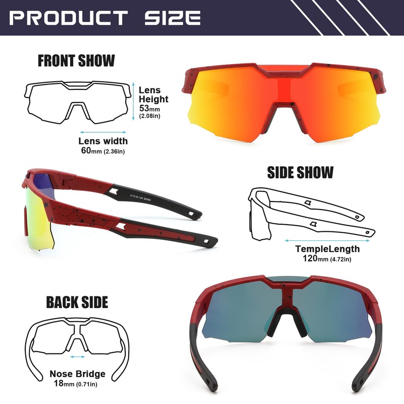 BUYAGE Kids Sunglasses Youth Baseball Sunglasses for Boys Girls, Polarized