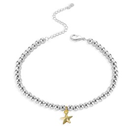 ALEXCRAFT Women's 925 Silver Bracelet with Heart Star Bracelet Jewellery Adjustable Chain Silver Bracelet Valentine's Day Mother's Day Birthday for Her Women Girlfriend Mum Gifts 17 + 5 cm, Sterling