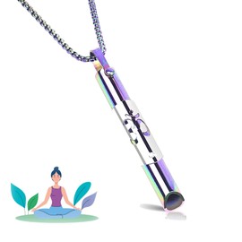 Modurio Breathing Necklace for Anxiety Relief – Stainless Steel Anti-Anxiety Neck-lace for Mindful Breathing – Panic Attack Relief & Stress Management – Breathlace Breathing Necklace for Relaxation