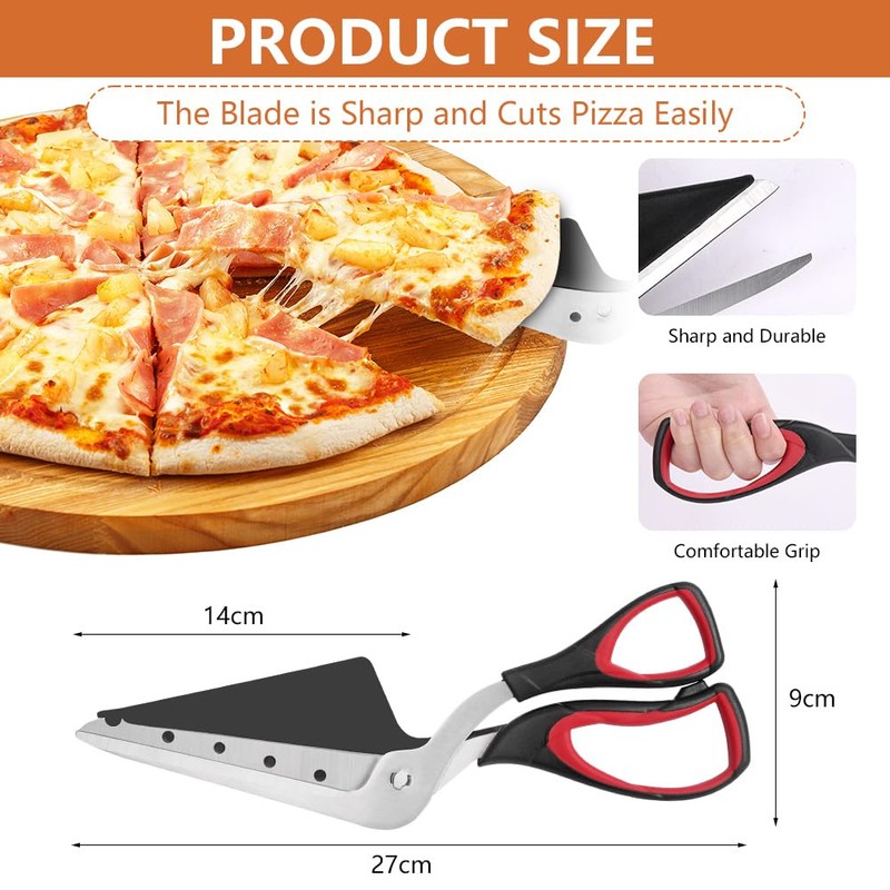 Vicloon Pizza Scissors, Food Slicer & Pizza Server, Pizza Cutter