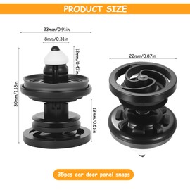 35 PcsCar Interior Door Card Trim Clips Set, Car Panel Mounting Clips, Door Panel Card Trim Clipss, Compatible with Golf 5 6 7 T4 T5 A1 A4 A5 A6 Doors Trims Panels(Black)