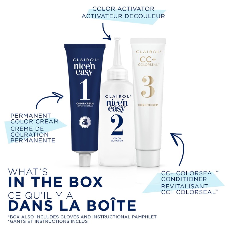 Clairol Nice'n Easy Permanent Hair Dye, 8S Soft Silver Hair