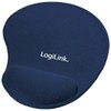 LogiLink ID0027B - Mauspad mit Silikon Gel Handauflage, Farbe: Blau