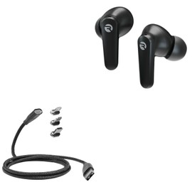BoxWave Cable Compatible with Raycon Work Earbuds Classic - MagnetoSnap PD AllCharge Cable (100W), Magnet Charging Braided USB Type-C Micro - Jet Black
