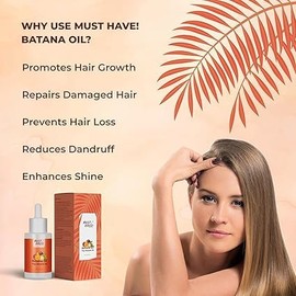 Generic Best Batana Oil For Hair Growth | Natural Hair Oil | Strengthens & Restores Hair | Batana Oil The Miracle Oil for Hair Growth | No Sulphates & No Parabens | 15ml (0.5 Fl Oz)