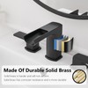 BATHLAVISH Black Bathroom Faucet Sink 3 Hole Waterfall Matte Black