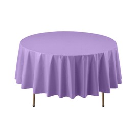 Party Essentials Disposable Heavy Duty 84" Round Plastic Table Cover/Tablecloth, 3-Count, Lavender