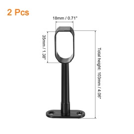 sourcing map 2Pcs 1.38 x 0.71 Closet Rod Support Bracket, Rod Holder Wardrobe Accessories Clothes Rail Seat Bedroom Bathroom, Black