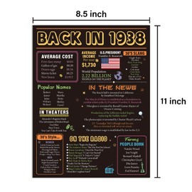 Ulbeelol Big Birthday Card, Back in 1938 Card, Oversize 86th Bday Card for Aunt, Classic 86th B-day Card for Parents Mom Dad Grandma Grandpa...