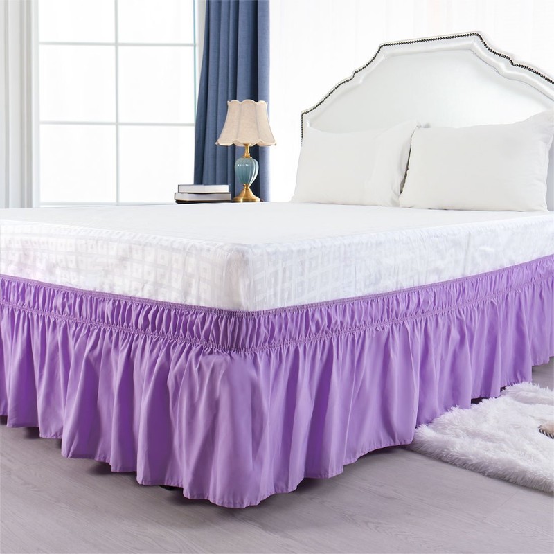 PiccoCasa Elasticated Bed Skirt Ruffled Bed Base Wrap Around Bed