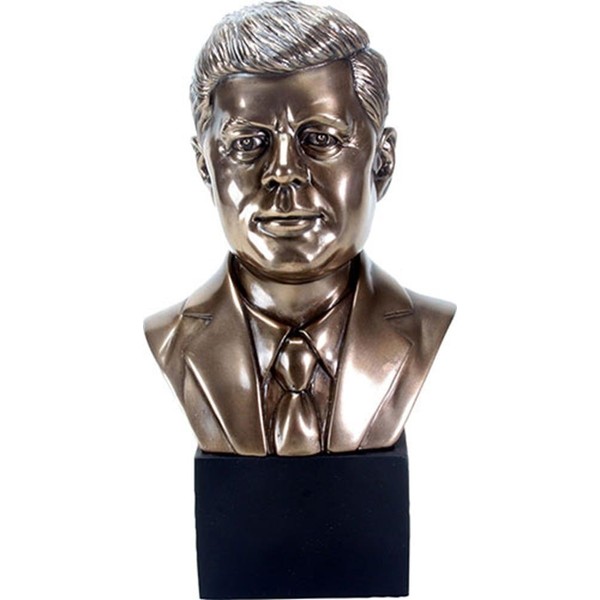 YTC 9.25 Inch President John F Kennedy Head Sculpture, Bronze