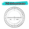 Clear 360 Degree Protractor Ruler, Plastic Circular Protractor Round Circle