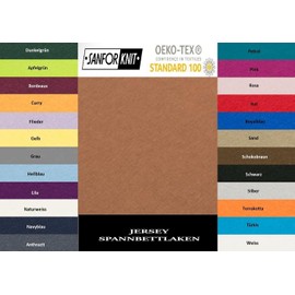 EXKLUSIV HEIMTEXTIL Jersey Fitted Sheet 60 x 120-70 x 140 cm 100% Cotton Oeko-Tex Certified, Brand Quality, Mattress Height up to 10 cm, Nougat