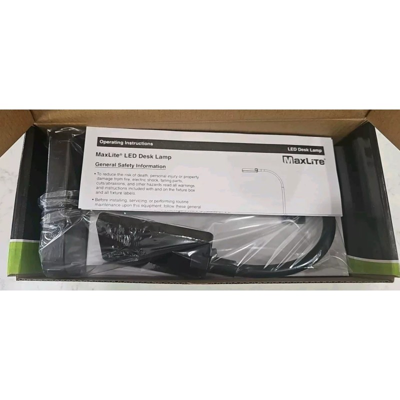 MaxLite Slim LED Black Desk Lamp USB 2.0 Port Touch