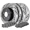 AutoShack Front and Rear Drilled and Slotted Brake Kit Rotors