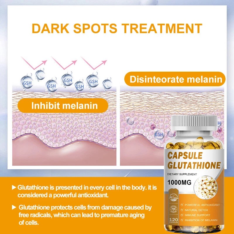 NATURE'S LIVE Liposomal Glutathione Pure Reduced L-Glutathione Detox Skin Whitening