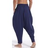 PACEIADTA Men Elastic Waist Harem Pants Loose Drawstring Drop Crotch