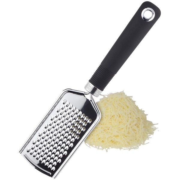 Sabatier Professional Straight Hand Grater & Zester - Stainless Steel Construction. Dishwasher Safe. for Hard Cheese, Lemon, Lime, Chocolate, Nutmeg, Garlic & Ginger. 25 Year Guarantee.
