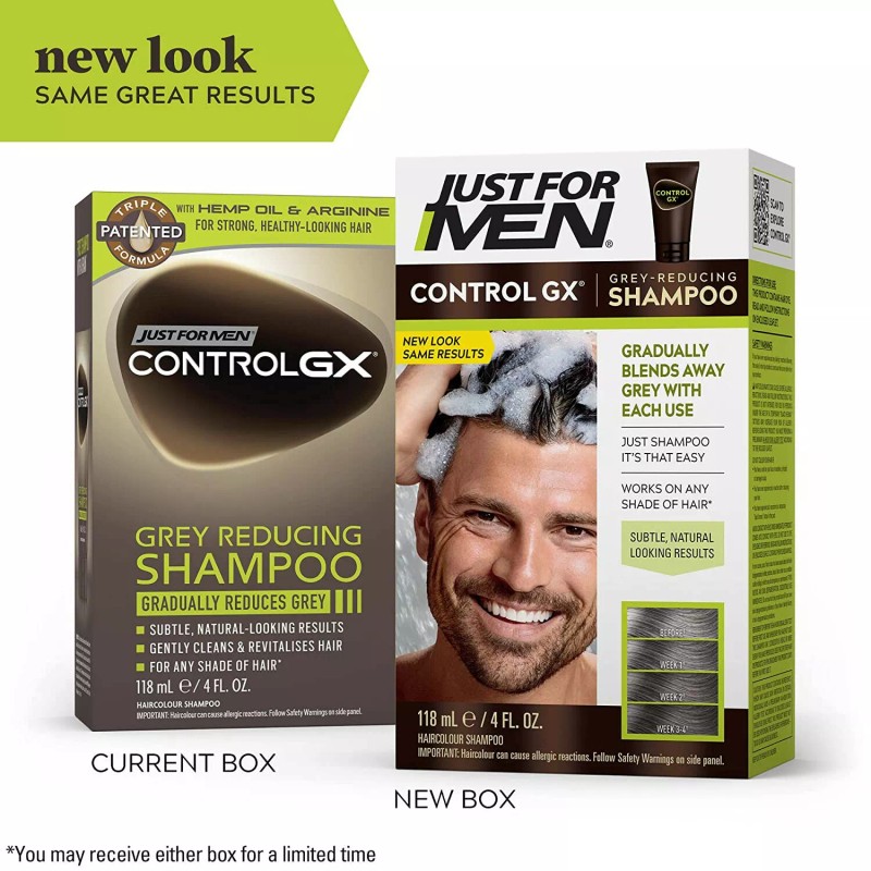 Just for Men Control GX GREY-REDUCING SHAMPOO Gently Cleans Revitalizes