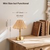 Folux Mini Cordless Boho Rattan Table lamp, 5200-mAh Rechargeable Battery,