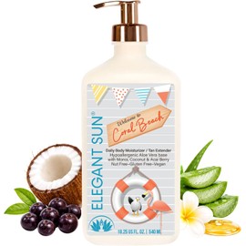 Elegant Sun Crema Hidratante Diaria Coral Beach, Loción Prolongadora Del Bronceado, Para Después Del Sol O De Las Camas De Bronceado, A Base De Aloe Vera, Hipoalergénica, Para Pieles Sensibles, Ideal