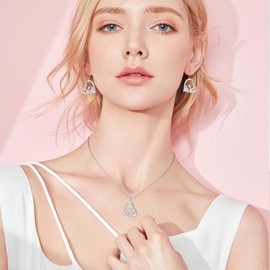 KUMSODE Children's Earrings 925 Silver Girls Rabbit Animal Earrings Animal Heart Hoop Earrings Dangle Earrings Cute Jewellery Gifts for Women Girls