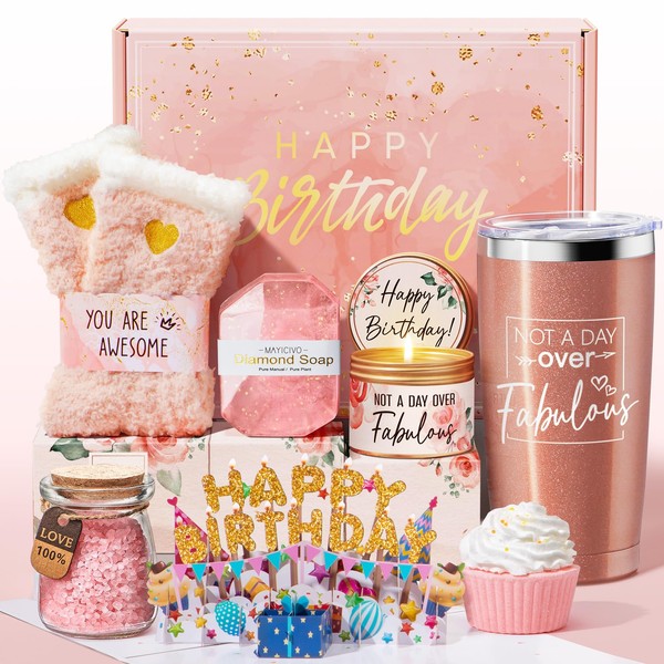 MAYICIVO Birthday Gifts for Women Friendship, Rose Relaxing Spa Gifts