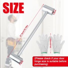 Hinges Gaps Adjusting Wrench, 0.55-0.71in Steel Door Hinge Adjustment Tool with Cotton Thread Gloves Hinge Clearance Adjustment Tool Door Hinge Repair Spanner Practical Tools
