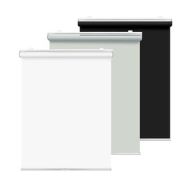 HOMEBOX 100% Blackout Cordless Roller Window Shades, Window Blinds with Thermal Insulated, UV Protection Waterproof Fabric, roll up and Down Blinds for Home and Office (Black - 33" W x 72" H)