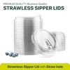 [1000 Pack] Strawless Sipper Lids for 12-24 oz Clear Plastic