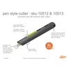 Slice 10512 Pen Cutter, Auto-Retractable Ceramic Blade, Safety Knife, Stays