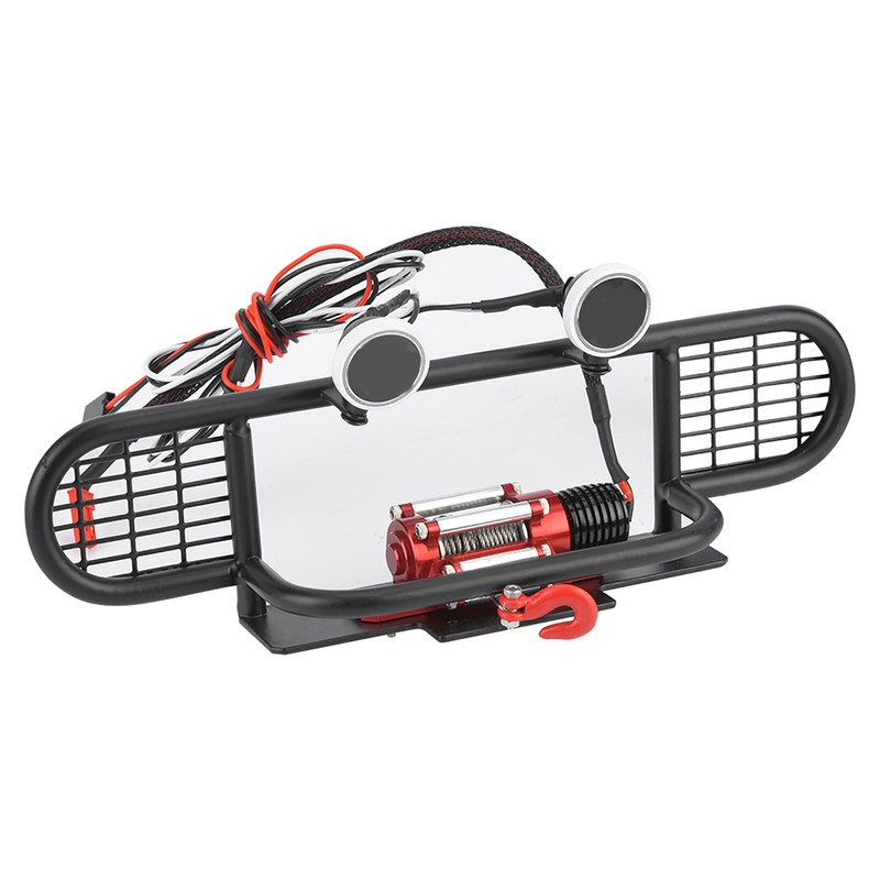 RC Front Bumper with 2 Round LED and Winch Remote